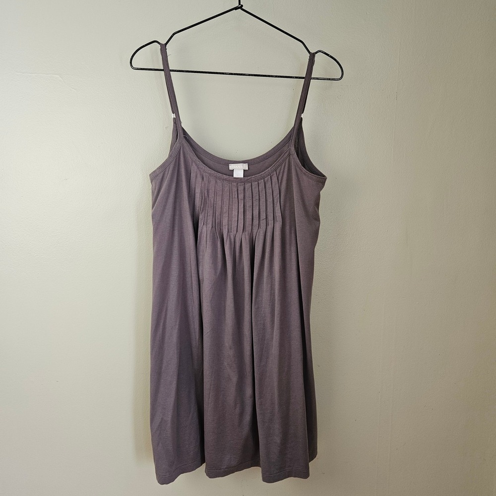 Hanro Juliet Pleated Chemise Nightgown‎ Sz S Dusty Purple Babydoll Sleepshirt